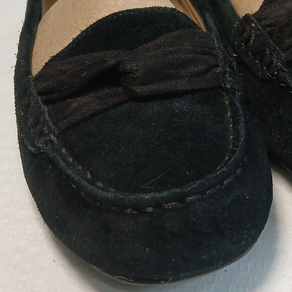 WOMENS VIONIC BLACK SUEDE LOAFER SIZE 8.5 CRISS CROSS BOW ON TOE - Picture 10 of 10